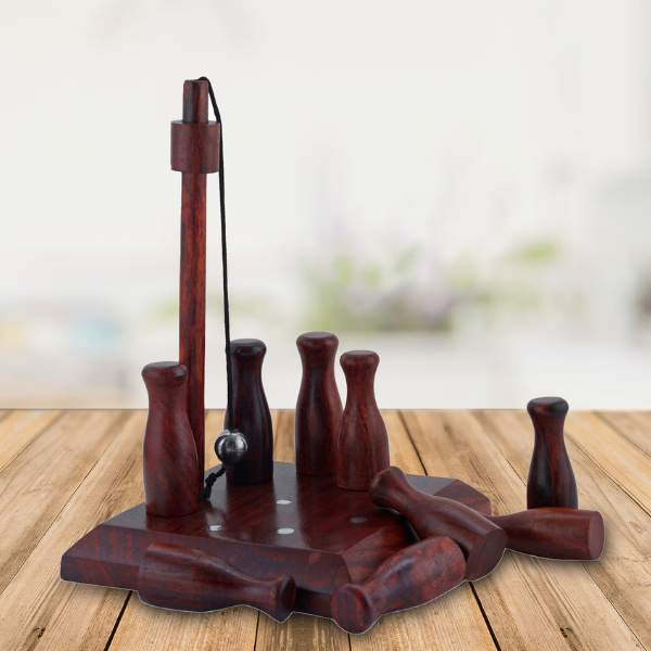 Wooden Bar Skittles Game