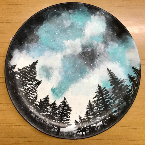 Night twightlight Landscape Wall Plate