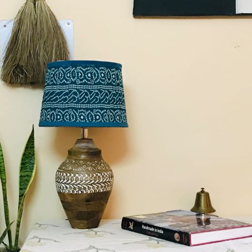 Drop(Boond)Block Print Wood Lamp