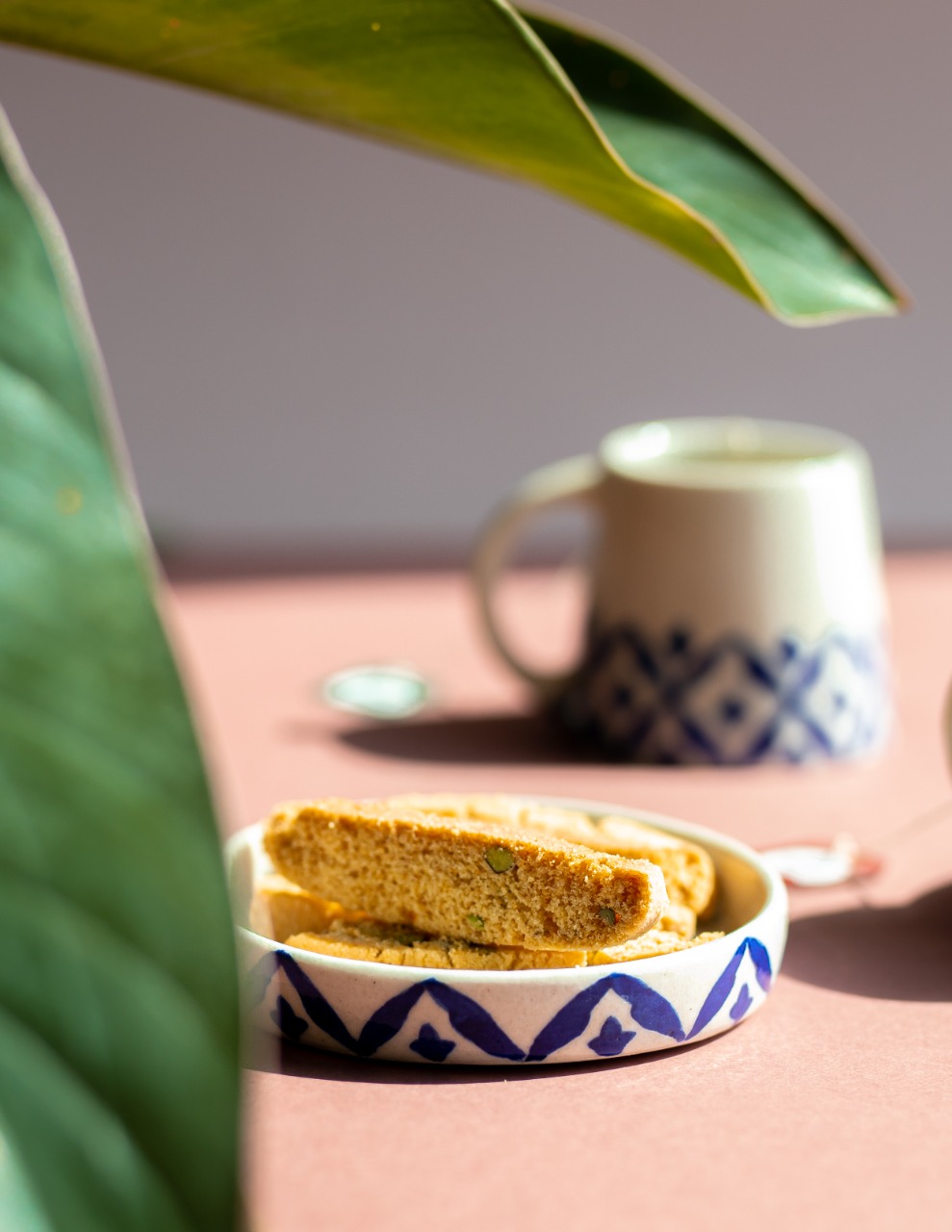 Blue pottery Cup Plate