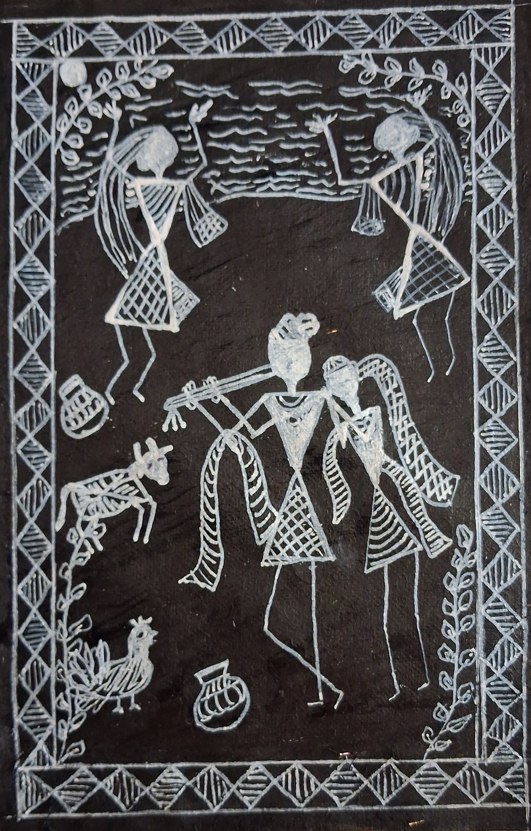 Radha Krishna - Warli Artwork