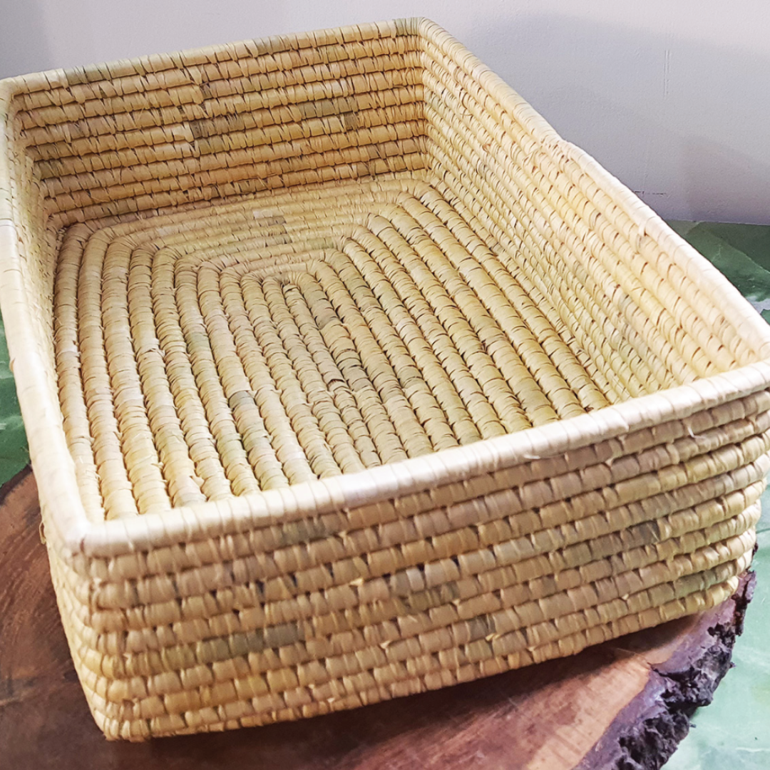 Moonj Grass Handwoven Rectangular Storage Basket - directcreate.com