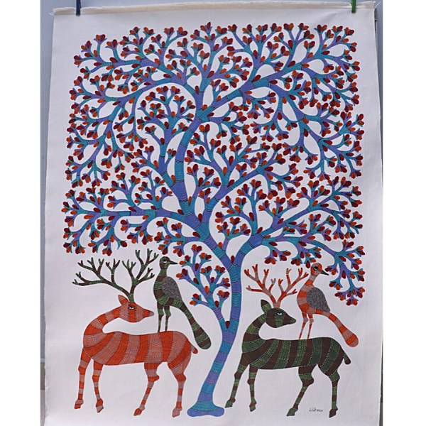 Vijay Shyam Tribal Gond Painting (48 x 36)''