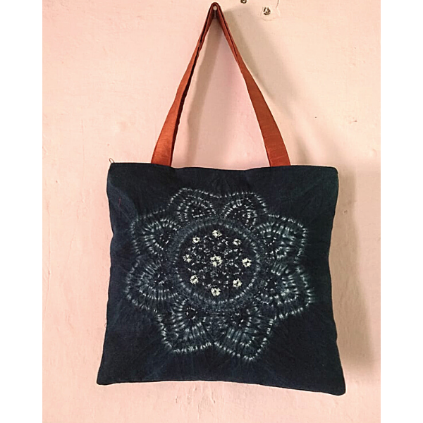 hand dyed cotton tote