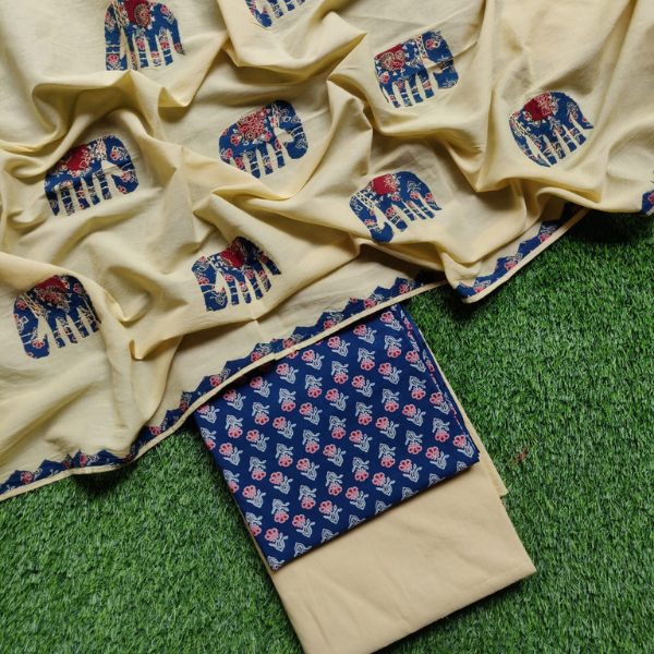 Cotton Azrak Print Suit Figar Duppatta