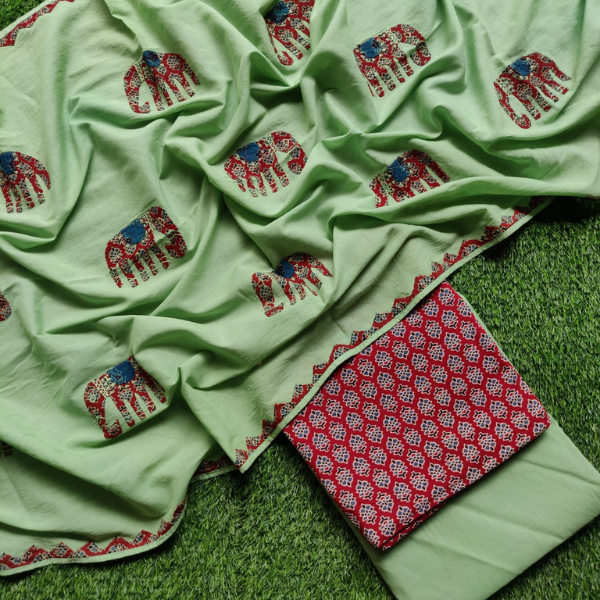 Cotton Azrak Print Suit Figar Duppatta