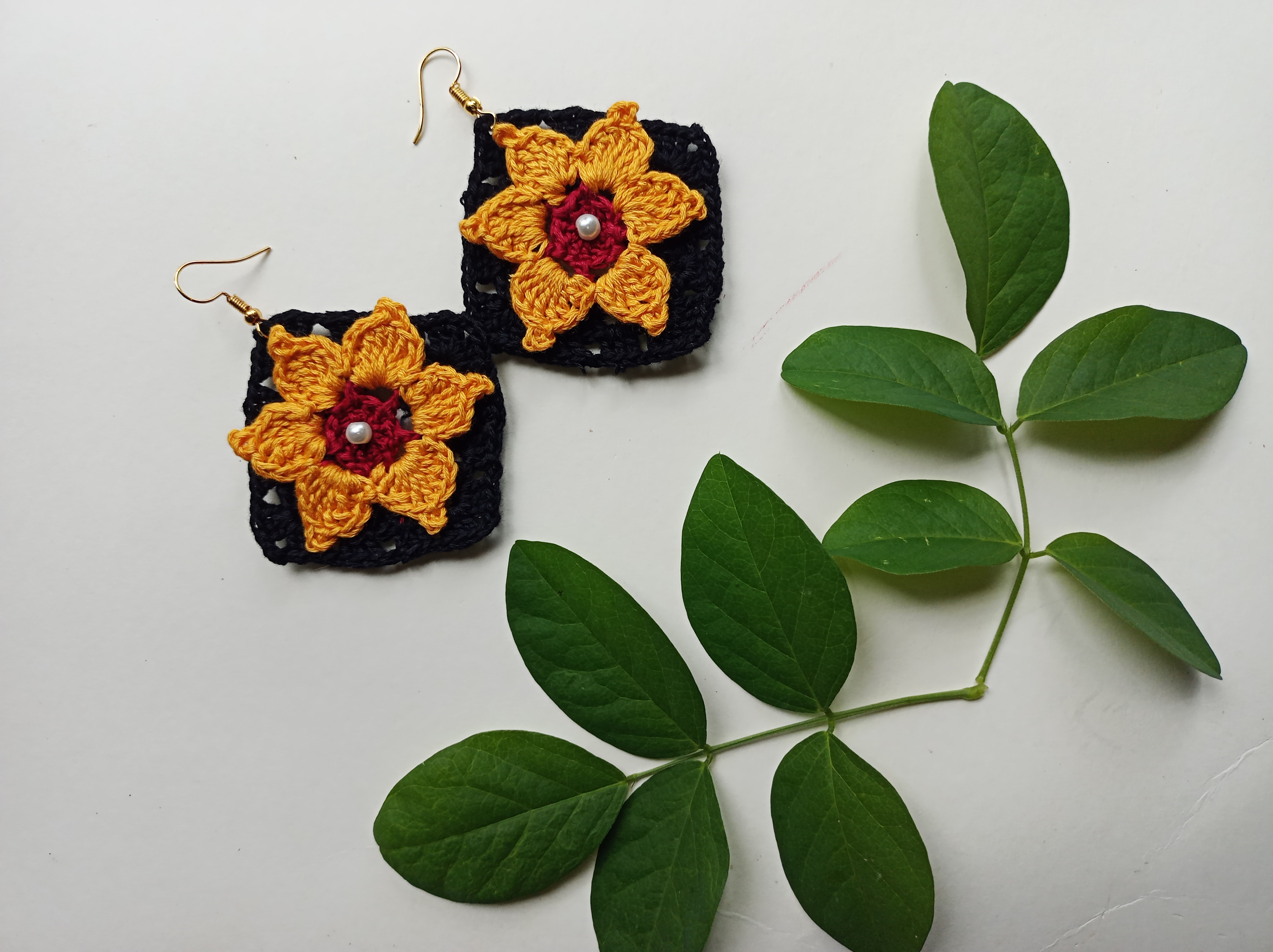 Crochet earrings (puja special) 
