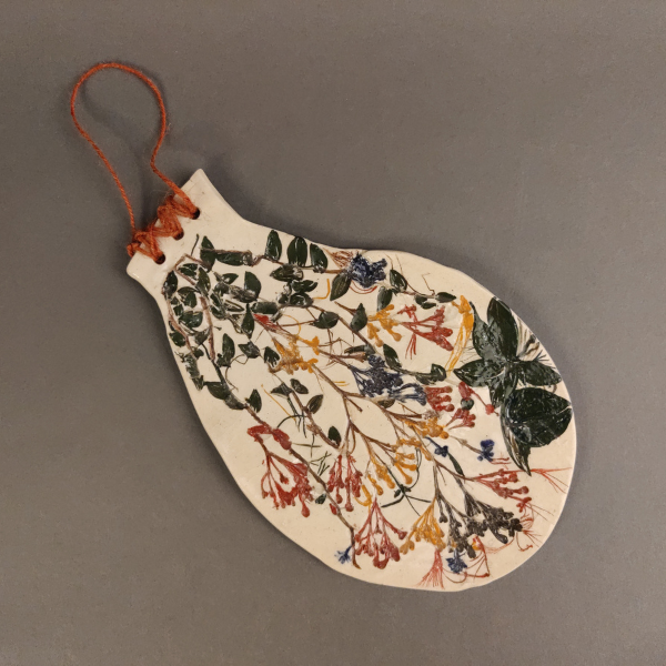 Hand painted ceramic wall hang