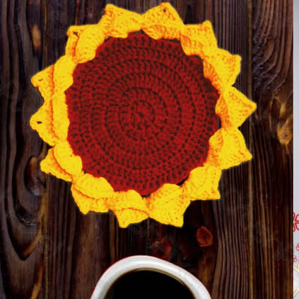 Crochet Sunflower coaster