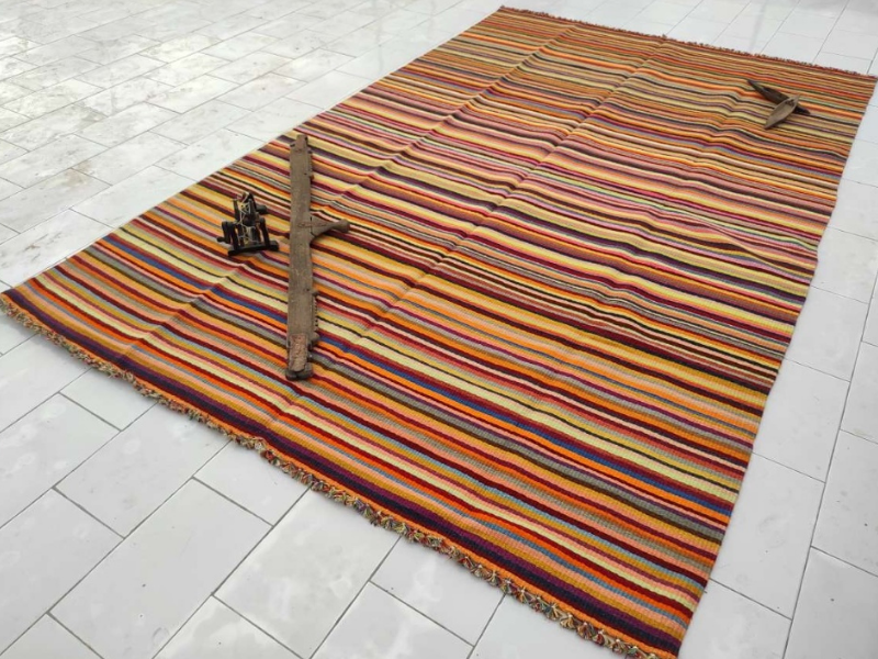 Handwoven Multicolor Stripes Rug ( 170x250cm)