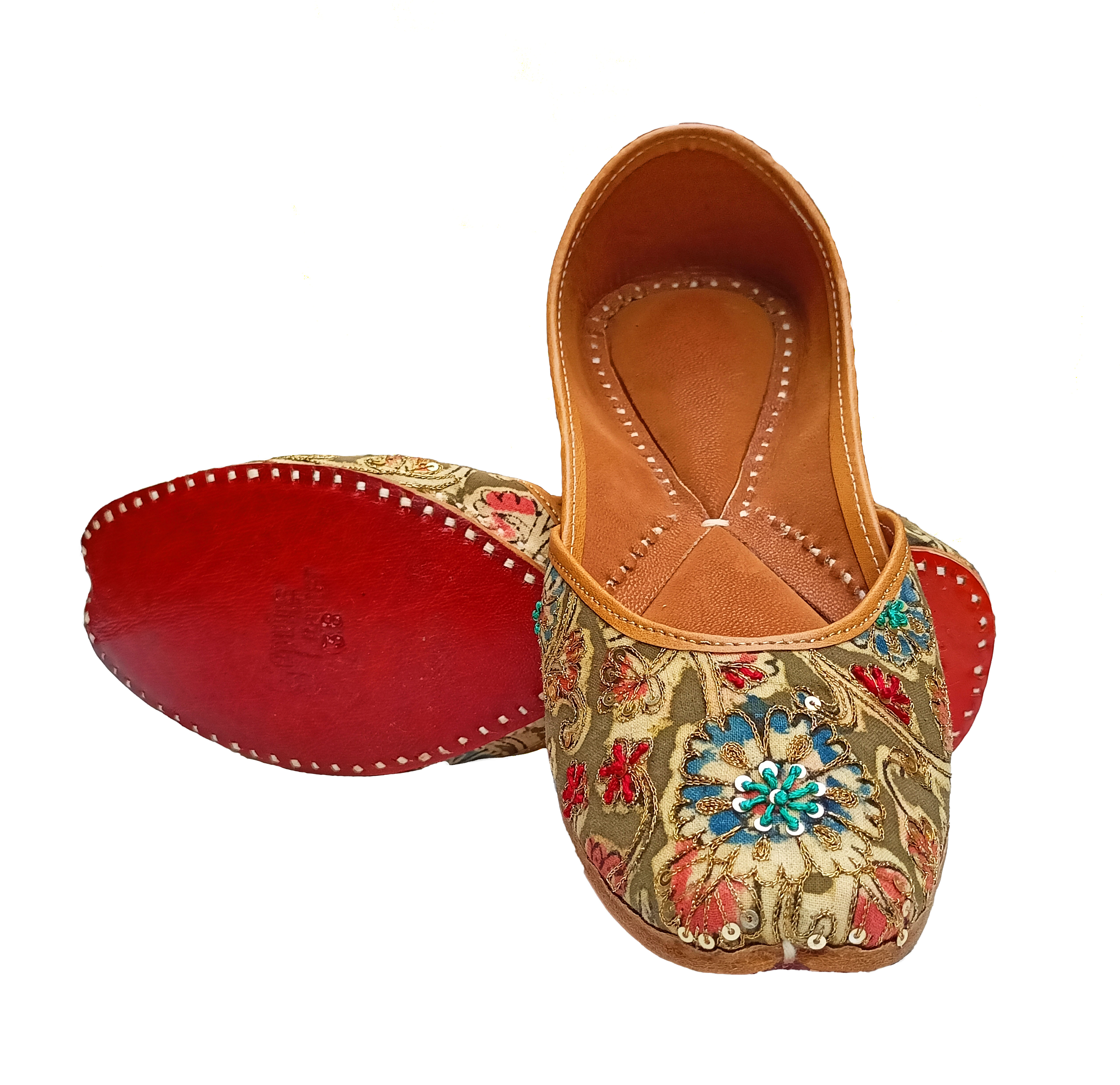 Denim Handwork Mojaris Jutti