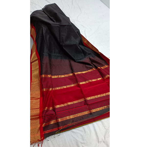 Maheshwari handloom silk by cotton paladar saree