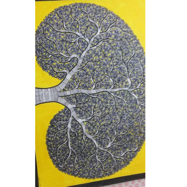 Madhubani painting depicting tree