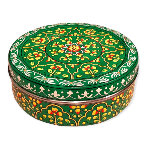 Hand painted stainless steel spices box