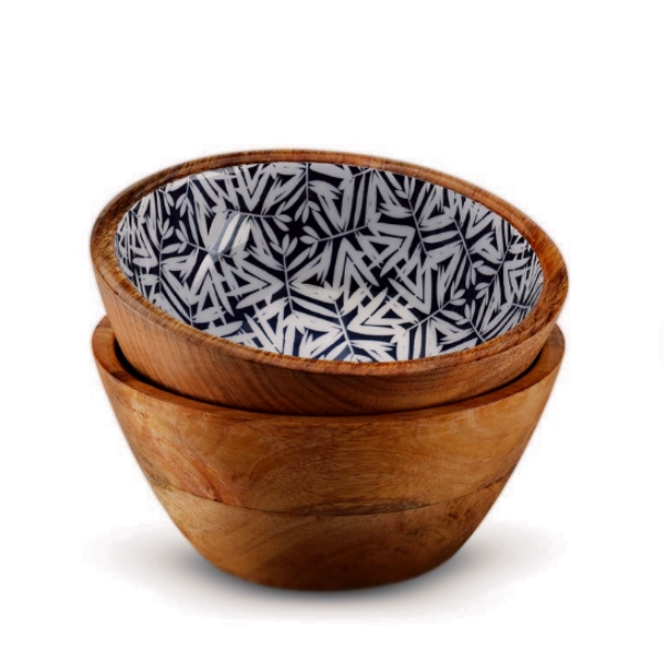DARK BLUE LEAF SALAD BOWL