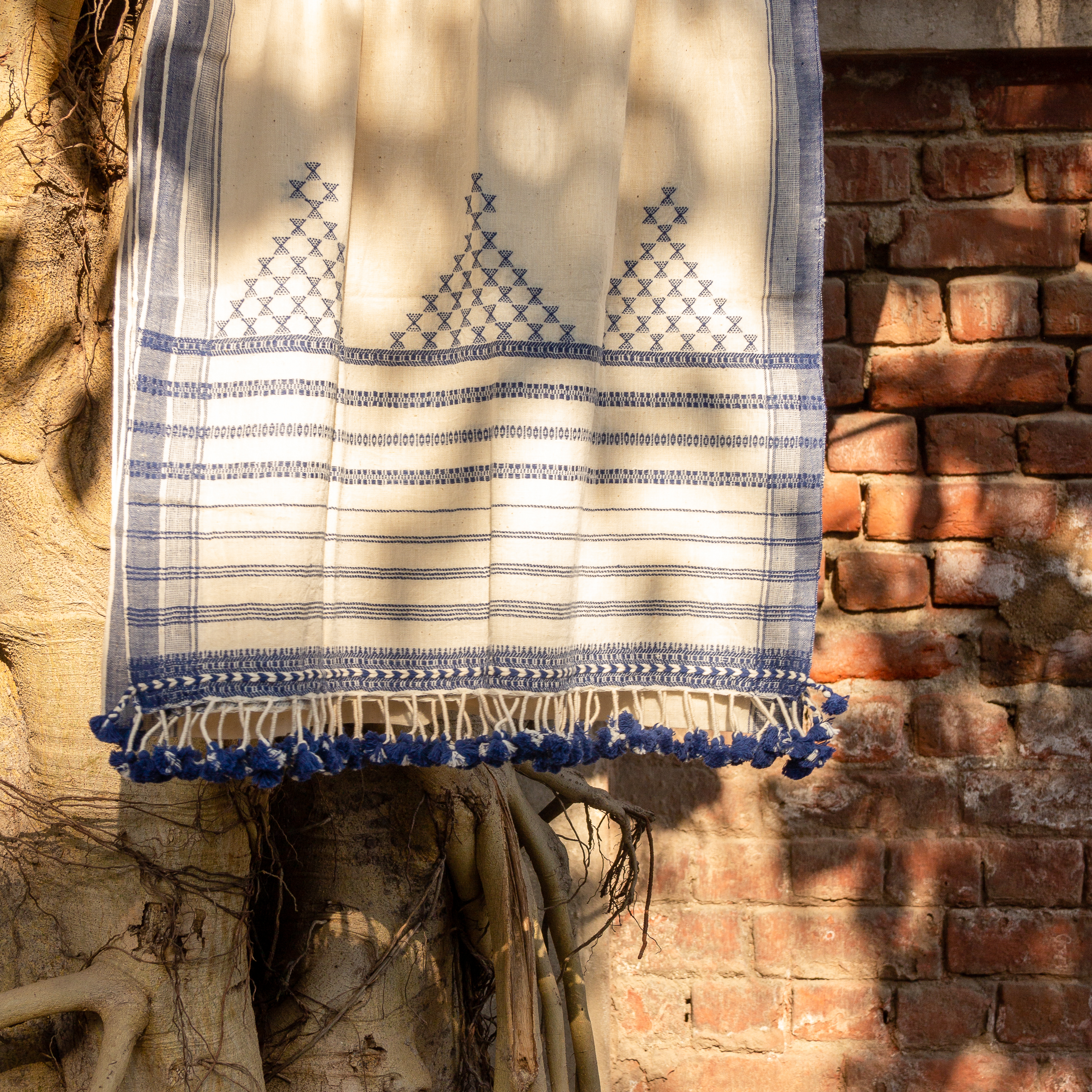 white & blue temple design