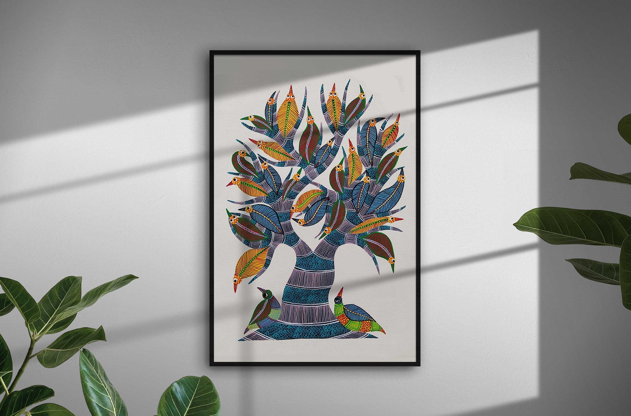 Gond painting A4 on canvas