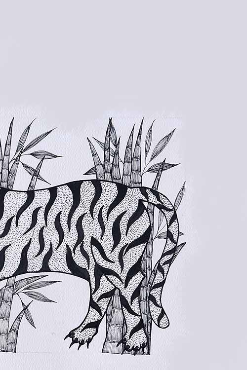 Gond painting A3 on canvas