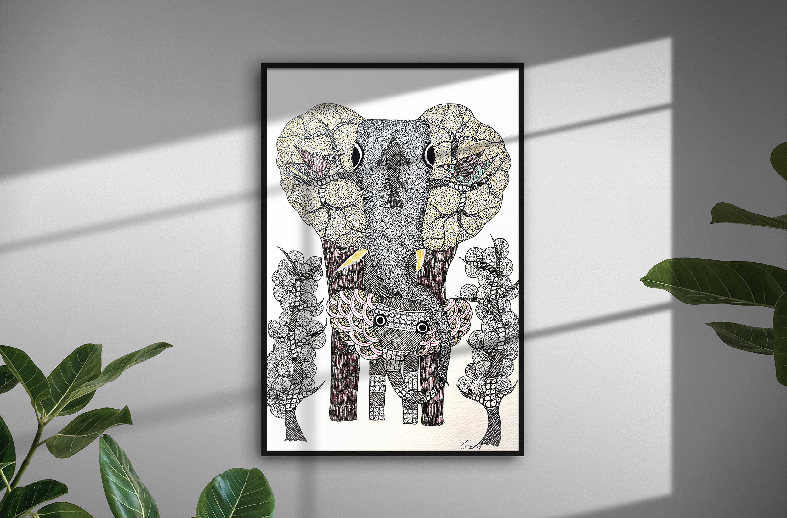 Gond painting A4 on paper