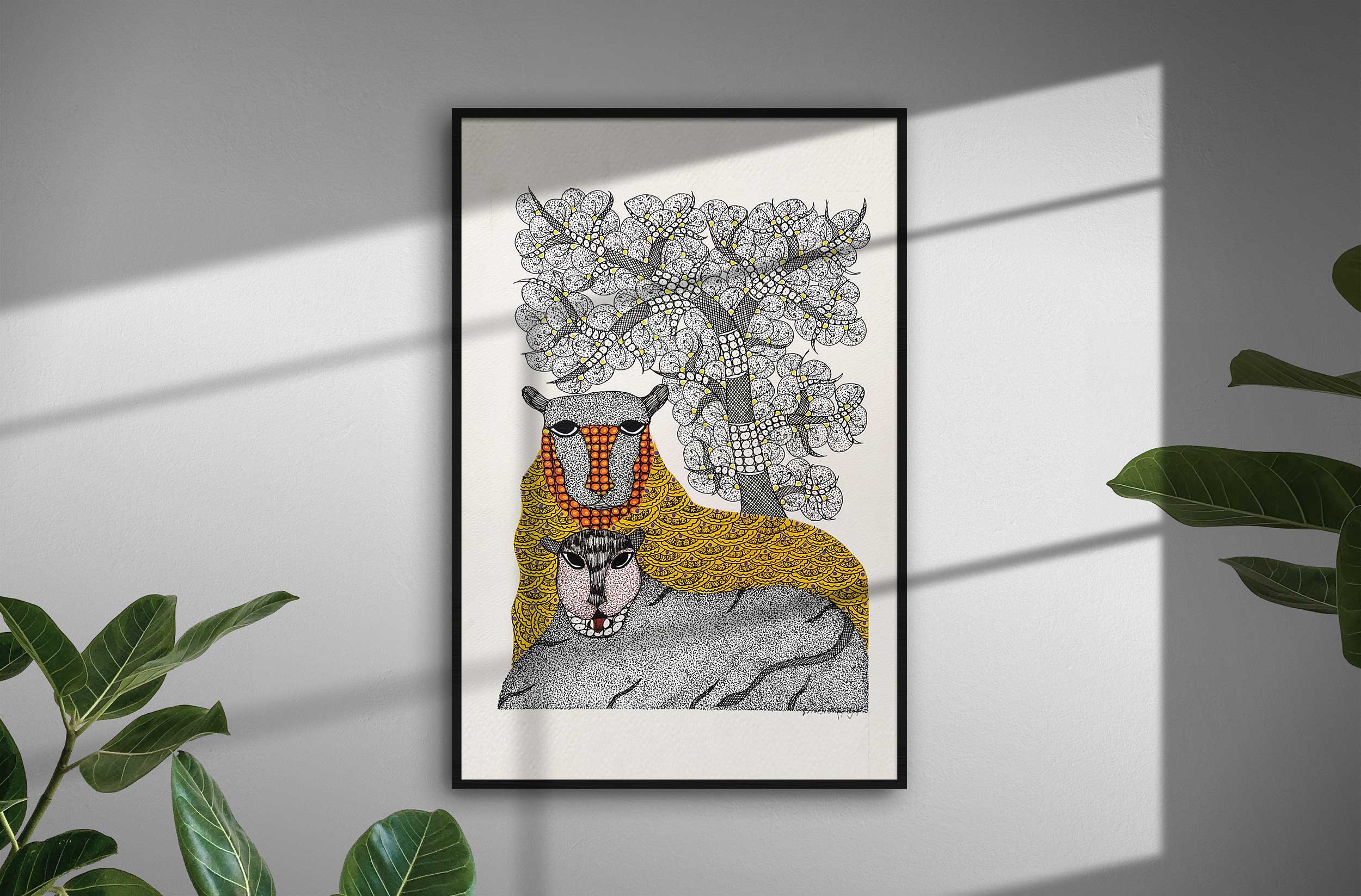 Gond painting A3 on paper