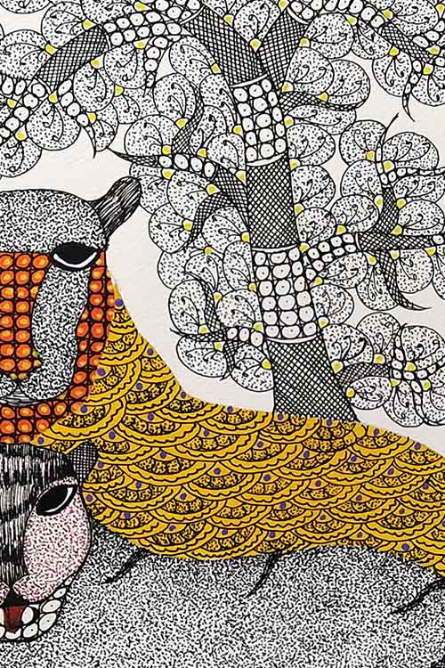 Gond painting A3 on canvas