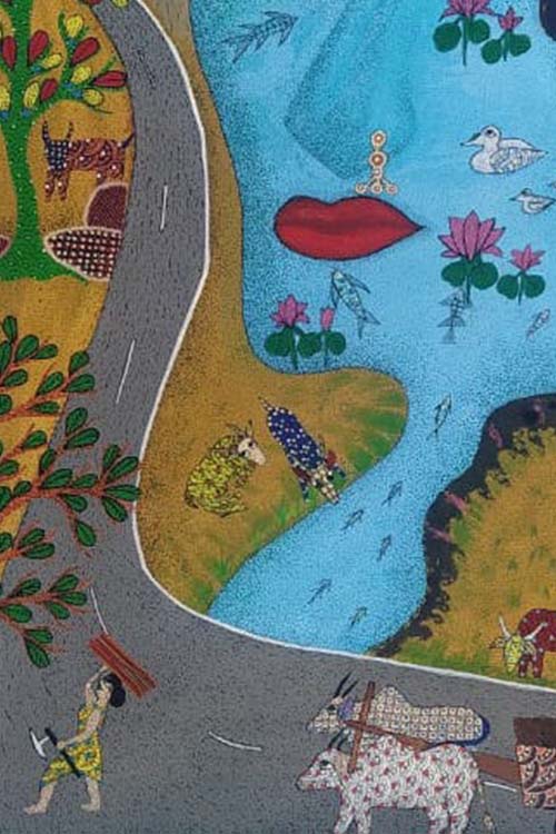 Gond painting A4 on paper