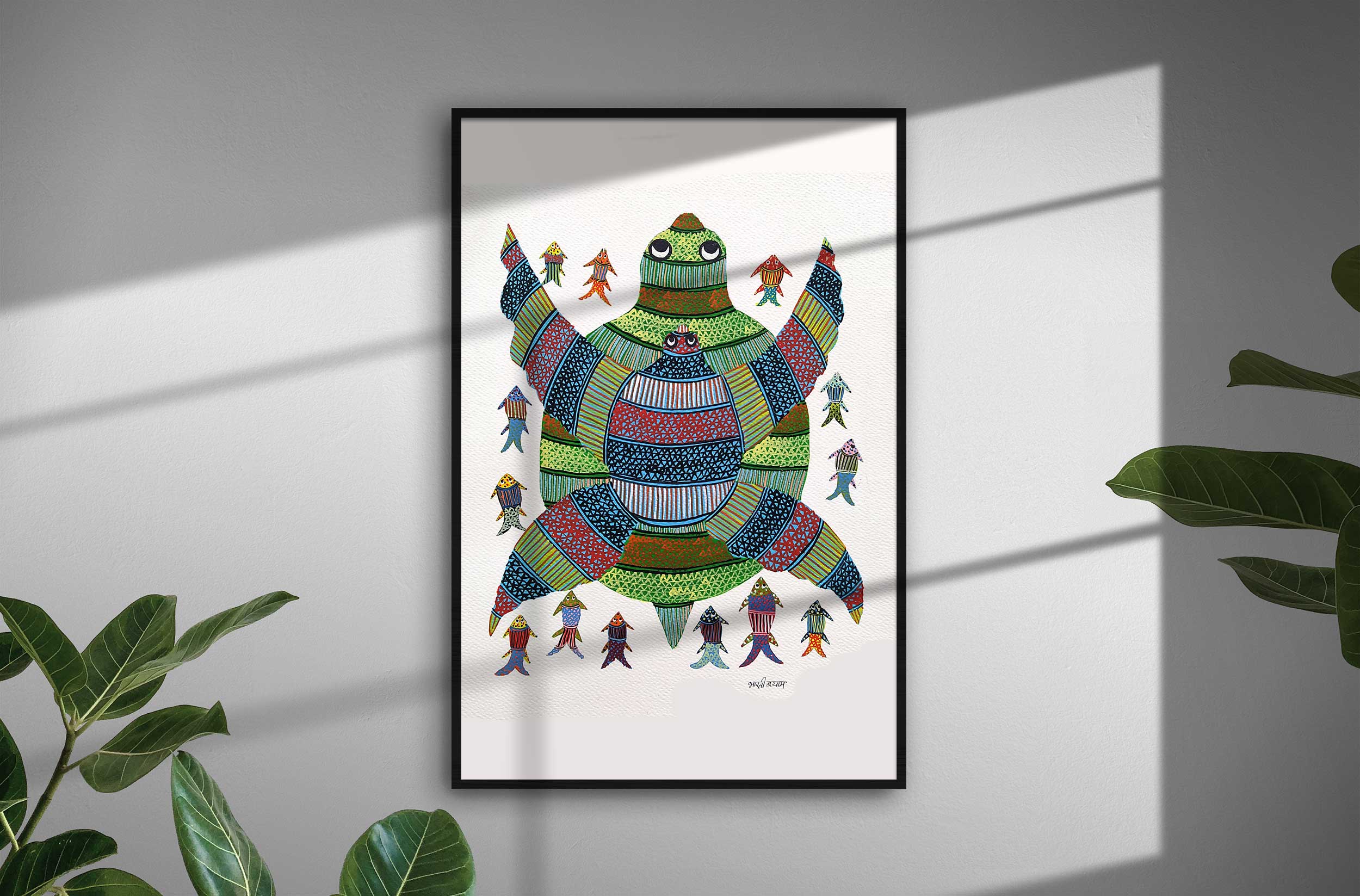 Gond painting A4 on canvas