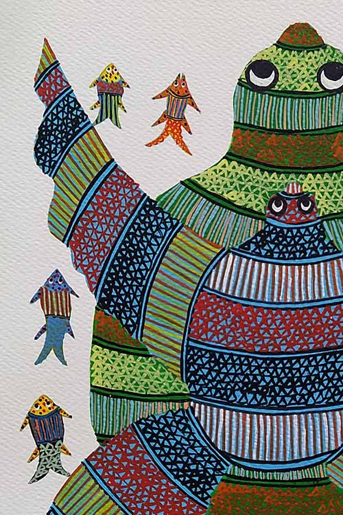Gond painting A3 on canvas