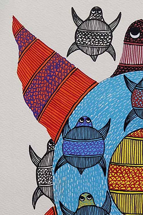 Gond painting A4 on paper