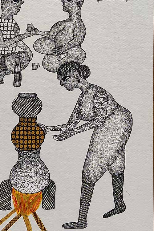 Gond painting A3 on paper
