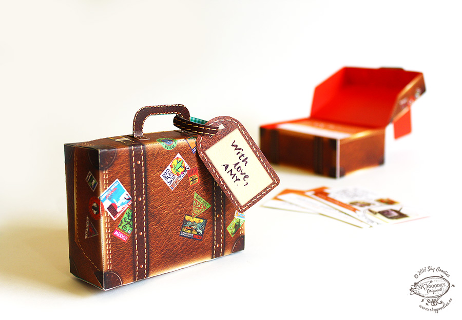 DIY Mini Travel Suitcase Box: Brown Leather Design - directcreate.com
